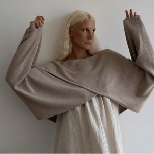 NWT Avy and Co Fawn knit Cross sweater